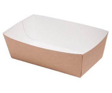 Brown tray for Chips 11x7,5x3cm 100pcs bottom dimension: 9x6x3cm (k/6)