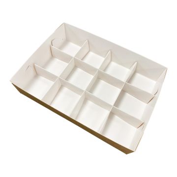 Pudełko catering set box PRZEGRODY 12szt op. 50 zestawów - białe
