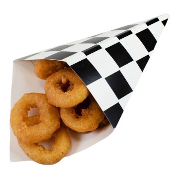 Rożek na frytki, kratka czarna 500g