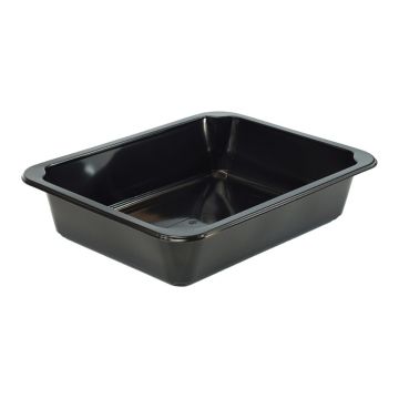 Pojemnik cateringowy do zgrzewu niedzielony czarny PP 1300 ml