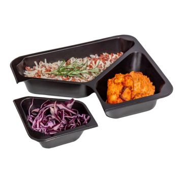 T B 227/178/3 H5 GWP sealing container pack of 50 pcs height 5cm black, tripartite, smooth TnP (k/8) REUSABLE