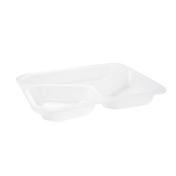 Sealing catering container three-compartment frosted PP 820 ml