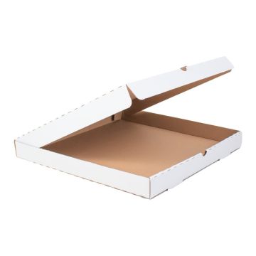 Pizza boxes 35x35cm 100pcs pr.corners h=4cm, white-grey TnP