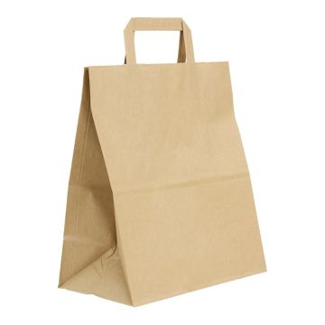 Torba klockowa 260x140x300 NBL płaskie ucho 15L BRĄZOWA op. 50 sztuk