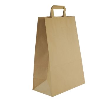 Torba klockowa P 320x170x450 BRĄZOWA (k/200) ucho płaskie