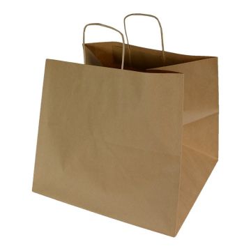 Torba kloc. 365x330x320 BRĄZOWA 90g ucho skręcane, PIZZA BAG