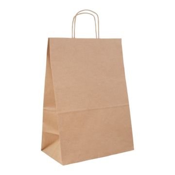 Block bag 305x170x425 NBL twisted handle pack of 100pcs, brown smooth 90g TnG