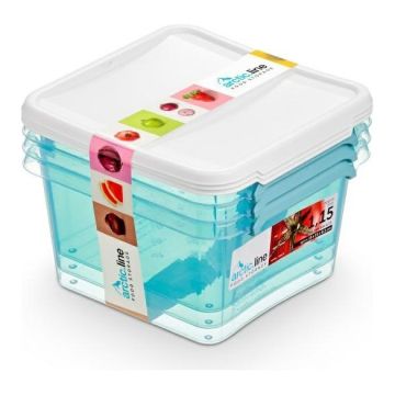 Container set ORPLAST, Arctic line box, square, 3x1,15, transparent blue
