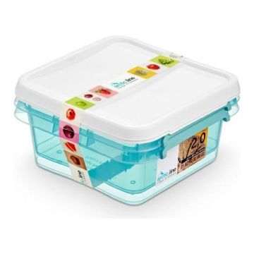 Container set ORPLAST, Arctic line box, square, 2x2l, transparent blue