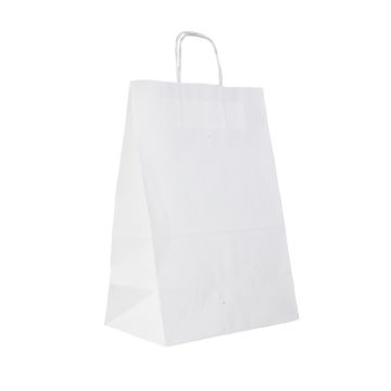 Torba klockowa 305x170x425 BL ucho skręcane BIAŁA 100g op. 150 sztuk