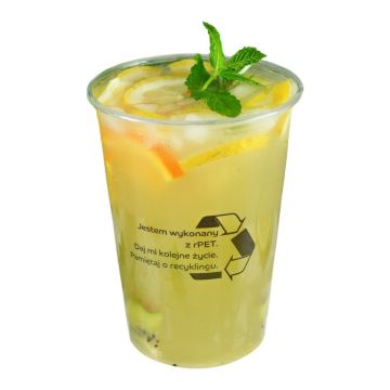 RPET cup 0.4l fi. 95mm op.50pcs. SUP (k/16) 400/540ml, smooth, TnP