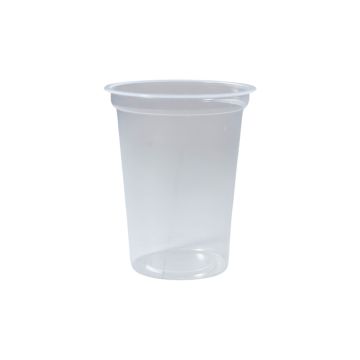 Cup PP for welding yoghurts with muesli, desserts, juices 0,42l fi 95mm transparent, 800 pieces