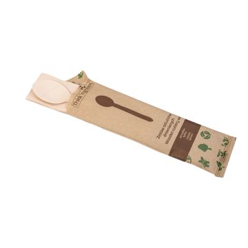 Konfekcja drewniana 3 papierek op.350szt. łyżka+serwetka, TnG