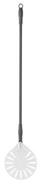 Łopata do pizzy aluminiowa, okrągła, perforowana 230x1200 mm- kod 617168