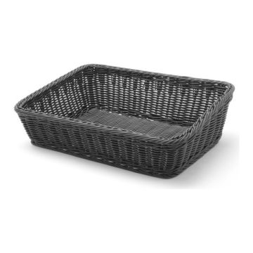 Kosz skośny prostokątny czarny 400x300x( H)120mm