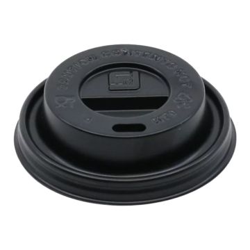 Lid 70mm PS black op.100pcs. (k/10) for cups 150-180ml