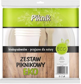 PIKNIK Zestaw grillowy 4 komplety: 4 talerze, 4 widelce, 4 noże, 4 kubki (k/8)