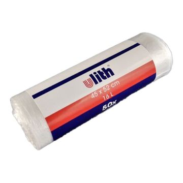 HDPE waste sacks white 16l white 45x52cm, thickness 6 microns - hotel roll. 50 pieces