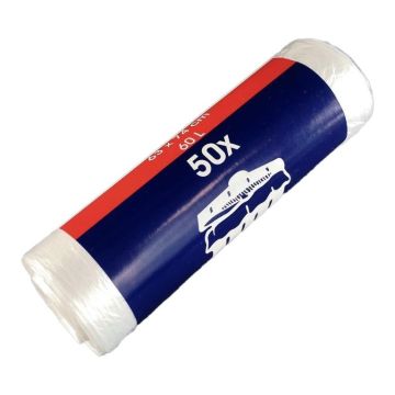 Waste bags HDPE white 60l white 63x74cm - hotel roll. 50 pcs