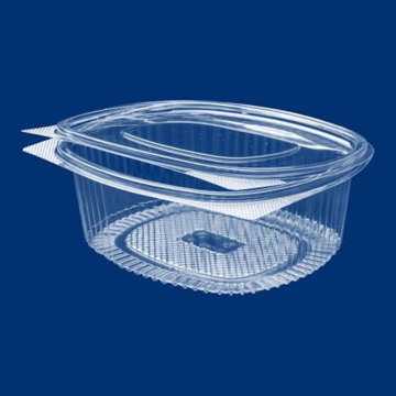 Oval container 2000ml PET salad bowl, 50 pieces