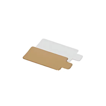 Złoty krążek pod tort prostokątny 5x10cm op.200szt. 730g monoporcja