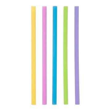 PP straws, 7 mm diameter, 22 cm long, assorted colors, pack of 500 (4 per pack)