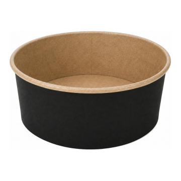 185mm black kraft bowl, 1100ml, pack of 50 (6 per case)