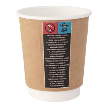 Paper cup kraft/white PAP/PE DW 250ml pack - 25 pcs.