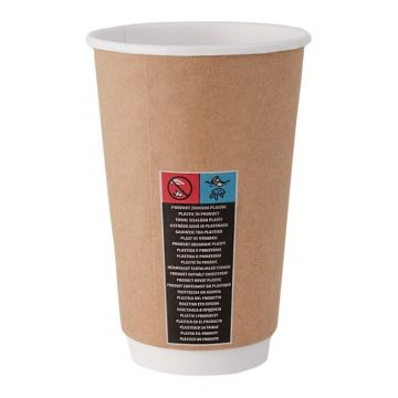 Paper cup kraft/white PAP/PE DW 400ml pack - 20 pcs.