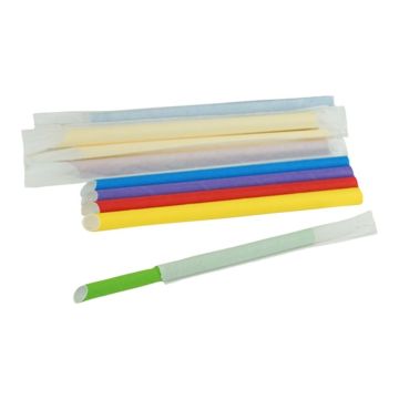 Słomki papierowe śr.12mm dł.20cm MIX kolorów, Bubble Tea, op.100szt. (k/15), konf. w papierku TnG, ściete