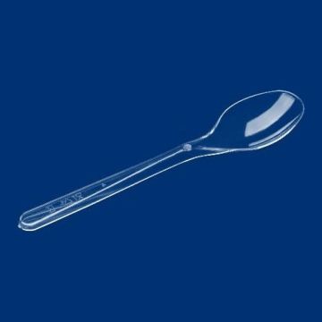 Dessert spoon SUPERIOR transparent 50pcs S522 GRUBE 120mm, reusable (k/40)