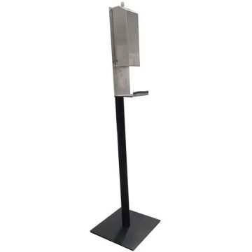 Station for hand disinfection with automatic dispenser