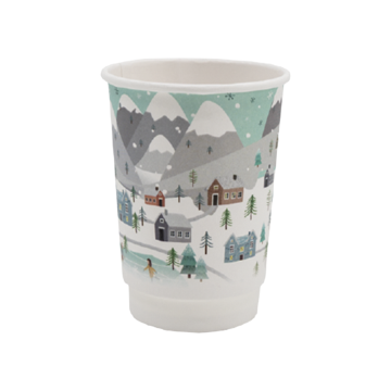 PAP/PE DW 400 ml mug with WINTER print, pack of 20 (k/20), diameter 90 mm, SUP