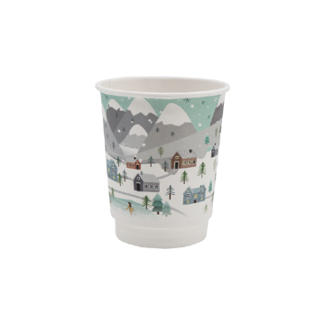 PAP/PE DW 250 ml mug with WINTER print, pack of 20 (k/25), diameter 80 mm, SUP