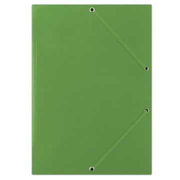 Elasticated File DONAU, cardboard, A4, 400gsm, 3 flaps, green