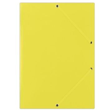 Teczka z gumką DONAU, karton, A4, 400gsm, 3-skrz., żółta