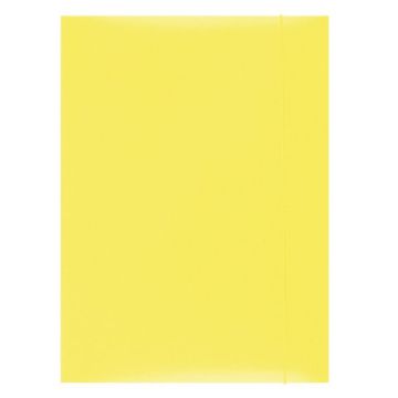 Elasticated File OFFICE PRODUCTS, cardboard, A4, 300gsm, 3 flaps, yellow