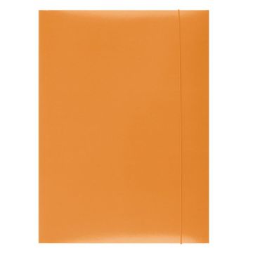 Elasticated File OFFICE PRODUCTS, cardboard, A4, 300gsm, 3 flaps, orange