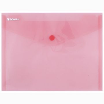 Envelope Wallet DONAU press stud, PP, C5, 180 micron, red