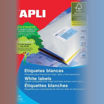 Universal Labels APLI 70x33. 8mm, rectangle, white, 100 sheets