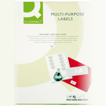 Universal Labels Q-CONNECT, 48. 5x25. 4mm, rectangle, white, 100 sheets