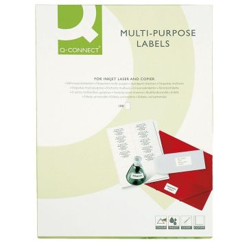 Universal Labels Q-CONNECT, 52. 5x21. 2mm, rectangle, white, 100 sheets