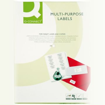 Universal Labels Q-CONNECT, 105x74mm, rectangle, white, 100 sheets