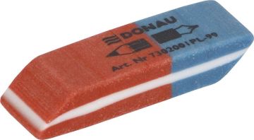 Multipurpose Eraser DONAU, 40x14x8mm, blue-red