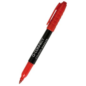 Marker do płyt CD/DVD Q-CONNECT, 1mm (linia), czerwony