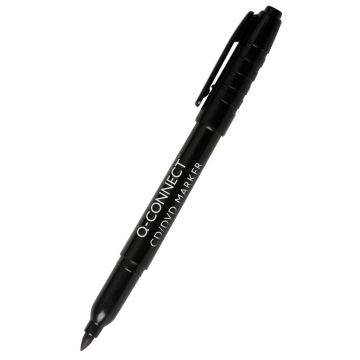 Marker do płyt CD/DVD Q-CONNECT, 1mm (linia), czarny