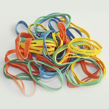 Gumki krzyżowe Q-CONNECT, 0,1kg, średnica 50mm, mix kolorów