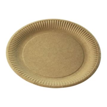 Talerz papierowy brązowy 18cm gramatura 300g, cena za 50 sztuk