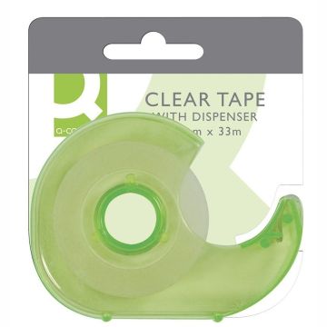 Taśma biurowa z dyspenserem Q-CONNECT, 19mm, 33m, mix kolorów