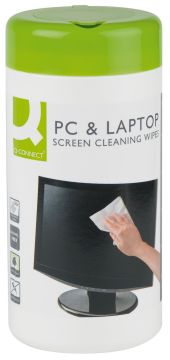 Screen Cleaning Wet Wipes Q-CONNECT, dispenser tub, 100pcs